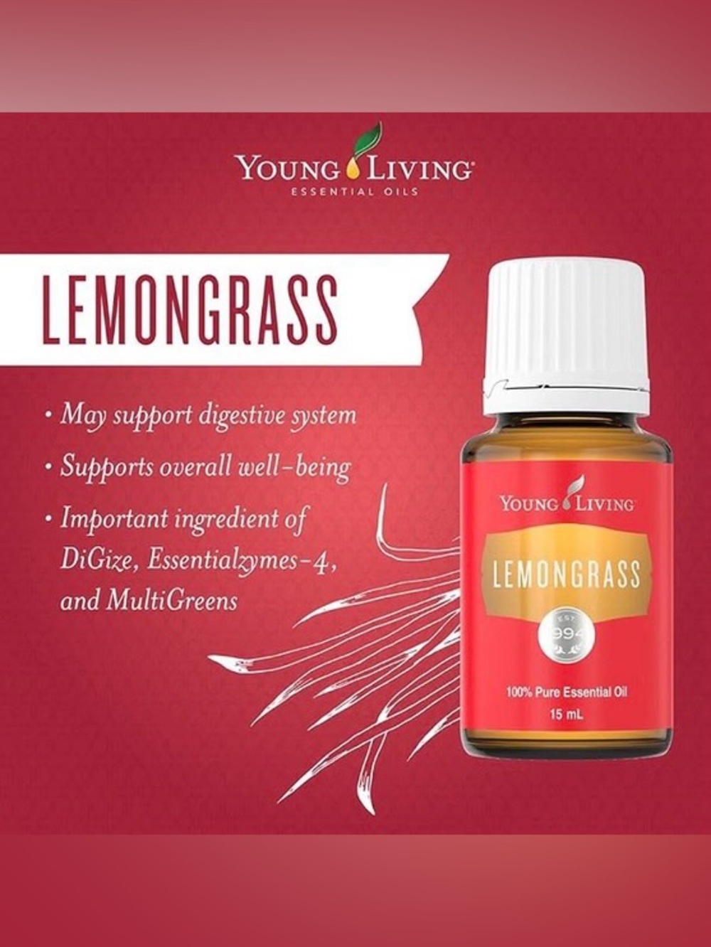 Young Living Lemongrass Essential Oil - Brand New Sealed Unopened 15 ml bottle - Picture 5 of 8